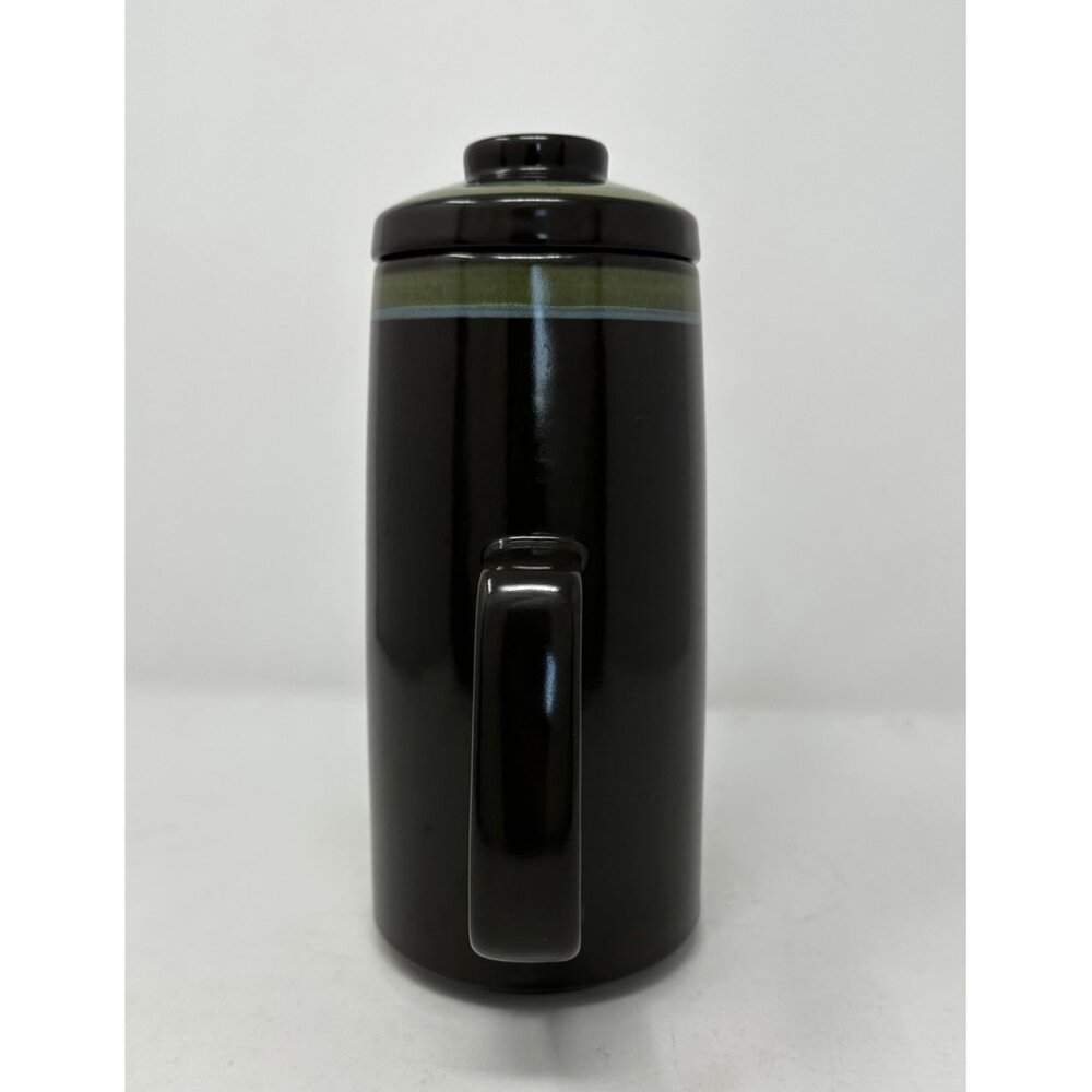 1970s MIKASA MAJORCA INTAGLIO COFFEE TEA POT w/LID 7501 Brown Stoneware Japan - Picture 2 of 12